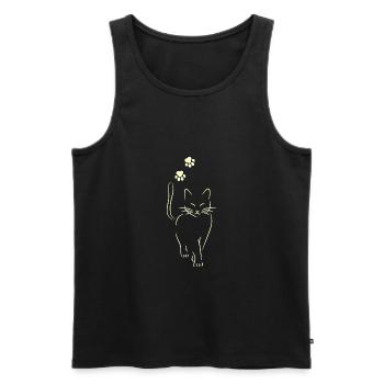 Chemise à pied de chat - Débardeur bio Premium Homme - noir - Devant - Michal (187cm)