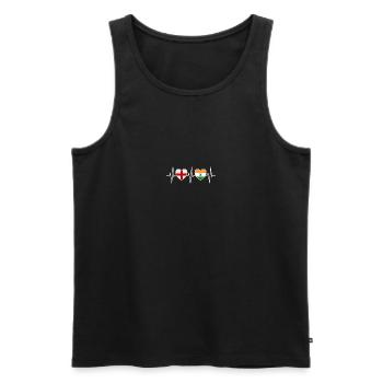 Drapeaux de l’Angleterre et de l’Inde drapeau de l’Inde - Débardeur bio Premium Homme - noir - Devant - Michal (187cm)