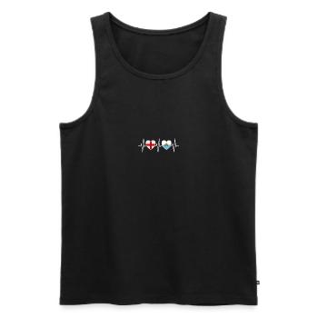 Drapeaux de l’Angleterre et de Saint-Marin - Débardeur bio Premium Homme - noir - Devant - Michal (187cm)