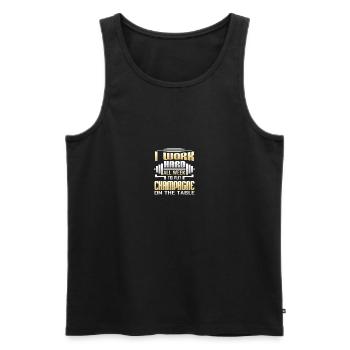 I Work Hard All Week To Put On The Table - Men's Premium Organic Tank Top - black - Front - AI Model Male 178 light (178cm)