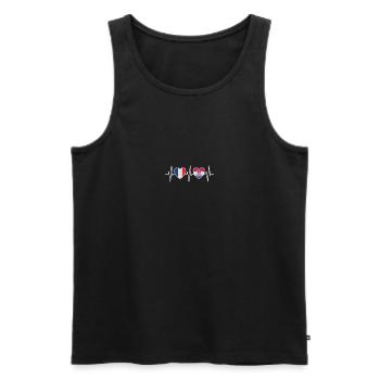 France et Croatie Drapeau croate Drapeaux - Débardeur bio Premium Homme - noir - Devant - AI Model Male 178 light (178cm)