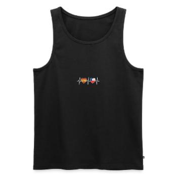 Espagne et Chili Drapeau chilien Drapeaux - Débardeur bio Premium Homme - noir - Devant - AI Model Male 178 light (178cm)