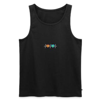 Espagne et Kazakhstan Drapeau kazakh Drapeaux - Débardeur bio Premium Homme - noir - Devant - AI Model Male 178 light (178cm)