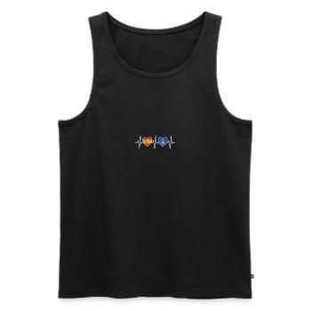 Drapeaux du drapeau du Kosovo de l’Espagne et du Kosovo - Débardeur bio Premium Homme - noir - Devant - AI Model Male 178 light (178cm)