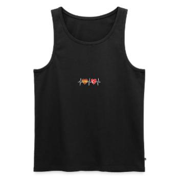 Espagne et Turquie Drapeaux turcs - Débardeur bio Premium Homme - noir - Devant - AI Model Male 178 light (178cm)