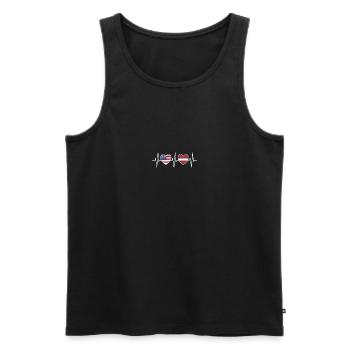 États-Unis et Lettonie Drapeau letton Drapeaux - Débardeur bio Premium Homme - noir - Devant - AI Model Male 178 light (178cm)
