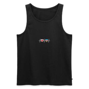 England und Aserbaidschan Aserbaidschanische Fahne - Männer Premium Bio Tank Top - Schwarz - Vorne - AI Model Male 178 light (178cm)