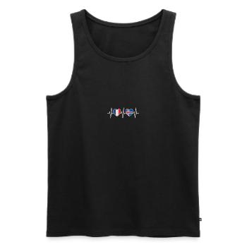 France et Islande Drapeau islandais - Débardeur bio Premium Homme - noir - Devant - AI Model Male 178 light (178cm)