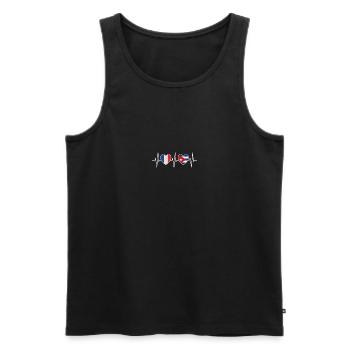 Drapeau cubain de la France et de Cuba - Débardeur bio Premium Homme - noir - Devant - Michal (187cm)