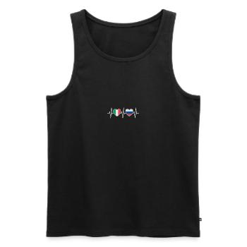 Italie et Russie Drapeau russe Drapeaux - Débardeur bio Premium Homme - noir - Devant - AI Model Male 178 light (178cm)