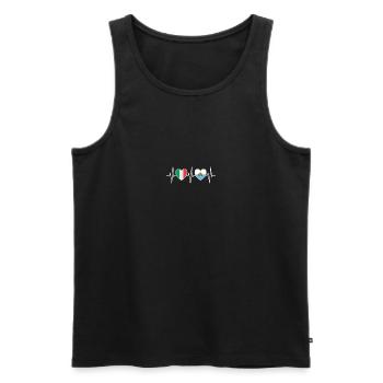 Italie et Saint-Marin Drapeaux saint-marinais - Débardeur bio Premium Homme - noir - Devant - Michal (187cm)