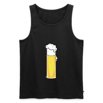 Kölsch T-Shirt Kölschglas beer glass Rhineland Cologne - Men's Premium Organic Tank Top - black - Front - Michal (187cm)