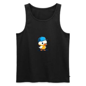 Canard mignon3 - Débardeur bio Premium Homme - noir - Devant - Michal (187cm)