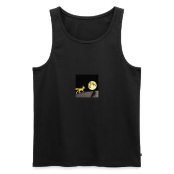Marche du renard vers la lune - Débardeur bio Premium Homme - noir - Devant - AI Model Male 178 light (178cm)