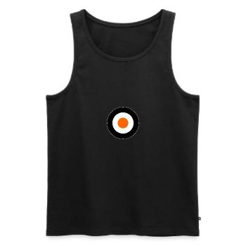 Orange Times Mod Target DigitalDirekt - Männer Premium Bio Tank Top - Schwarz - Vorne - AI Model Male 178 light (178cm)