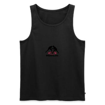 Wrestling, Ringen - Männer Premium Bio Tank Top - Schwarz - Vorne - AI Model Male 178 light (178cm)