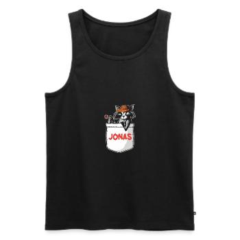 Raccoon Jonas - Men's Premium Organic Tank Top - black - Front - Michal (187cm)