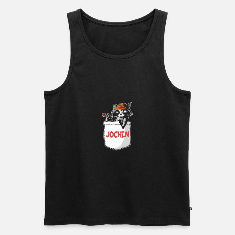 Waschbär Jochen - Männer Premium Bio Tank Top - Schwarz