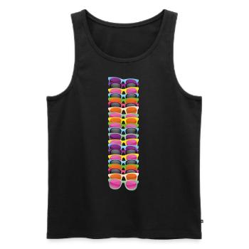Helmut Sonnenbrillen - Männer Premium Bio Tank Top - Schwarz - Vorne - AI Model Male 178 light (178cm)