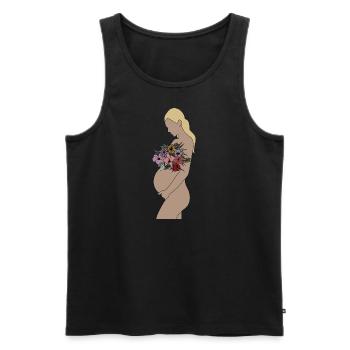 Schwangere - Männer Premium Bio Tank Top - Schwarz - Vorne - AI Model Male 178 light (178cm)