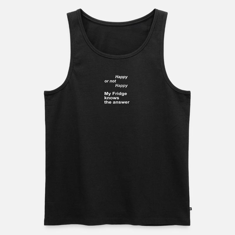 Fridge decides over happiness - Männer Premium Bio Tank Top - Schwarz