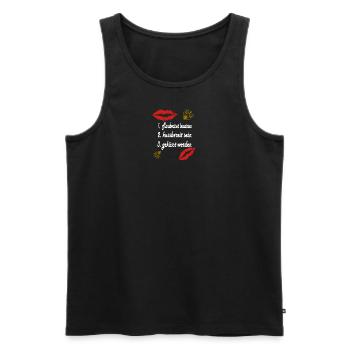 Kissing lips lips rules for kissing - Men's Premium Organic Tank Top - black - Front - Michal (187cm)