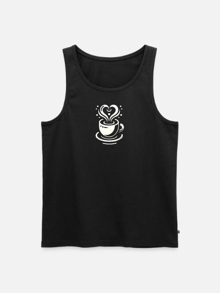Kaffeeliebe - Männer Premium Bio Tank Top - Schwarz