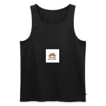Logo - Männer Premium Bio Tank Top - Schwarz - Vorne - AI Model Male 178 light (178cm)