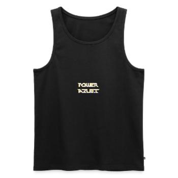 POWER TRAINEE - le stagiaire qui donne de l’humour - Débardeur bio Premium Homme - noir - Devant - AI Model Male 178 light (178cm)