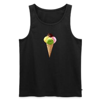 Crème glacée dans la gaufre - Débardeur bio Premium Homme - noir - Devant - Michal (187cm)