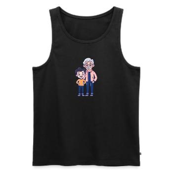 Papy Papy - Débardeur bio Premium Homme - noir - Devant - Michal (187cm)