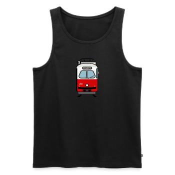 Vienna Tram E1 - Men's Premium Organic Tank Top - black - Front - AI Model Male 178 light (178cm)