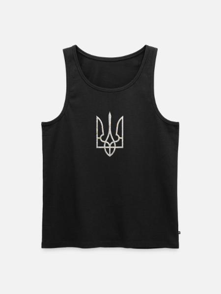 Ukraine våbenskjold Jagtfalk Trident Trident Marmor 2 - Herre Premium økologisk tanktop - sort