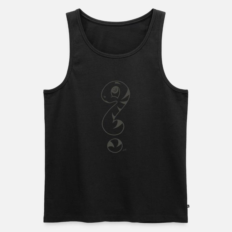 Fragezeichen Schlange - Männer Premium Bio Tank Top - Schwarz