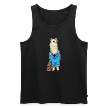 Alpaka Sekretärin Ordner Büro - Männer Premium Bio Tank Top - Schwarz - Vorne - Michal (187cm)