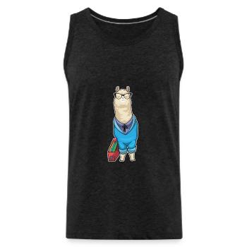 Alpaka Sekretärin Ordner Büro - Männer Premium Bio Tank Top - Anthrazit - Vorne - Alexander (188cm)