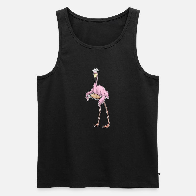 Flamingo Bäcker Brot - Männer Premium Bio Tank Top - Schwarz