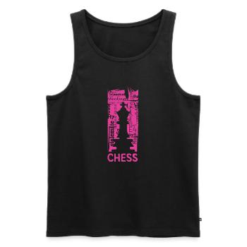 chess scratch Schachkönig in pink - Schachvereine - Männer Premium Bio Tank Top - Schwarz - Vorne - AI Model Male 178 light (178cm)