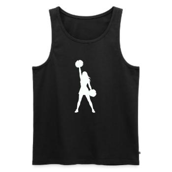 Cheerleader Silhouette mit Pomponen - Männer Premium Bio Tank Top - Schwarz - Vorne - Michal (187cm)