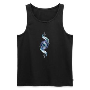 Boussole mystique avec pierre précieuse bleue pour - Débardeur bio Premium Homme - noir - Devant - Michal (187cm)