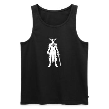 Fighting Knight with Sword - Men's Premium Organic Tank Top - black - Front - Michal (187cm)