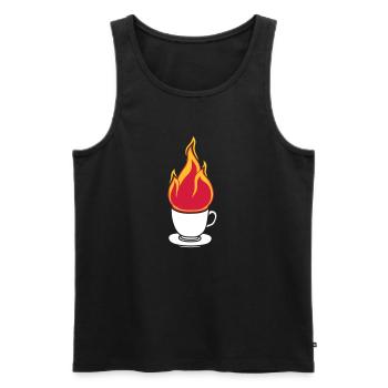 tasse tee kaffee kuchen trinken durst cafe lecker - Männer Premium Bio Tank Top - Schwarz - Vorne - Michal (187cm)