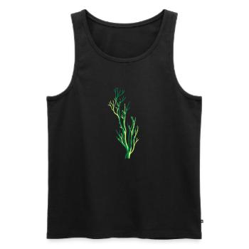 algae underwater coral tree branch plant gra - Men's Premium Organic Tank Top - black - Front - AI Model Male 178 light (178cm)