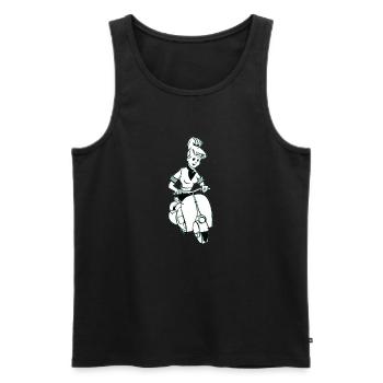 Scooter, Scooter, Rétro, Vintage, Permis de conduire - Débardeur bio Premium Homme - noir - Devant - Michal (187cm)