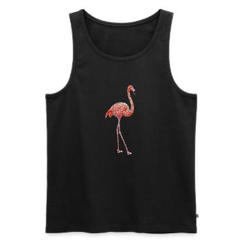 Dotted Flamingo gepunkteter rosa Flamingo - Männer Premium Bio Tank Top - Schwarz - Vorne - Michal (187cm)