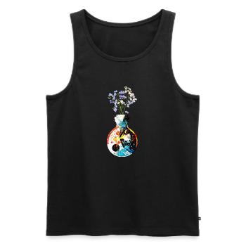 A Magic Bottle - Yin Yang - with Flowers - Männer Premium Bio Tank Top - Schwarz - Vorne - AI Model Male 178 light (178cm)
