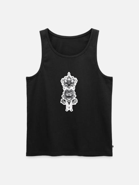 Lotus flowers with tribal elements - Men's Premium Organic Tank Top - black