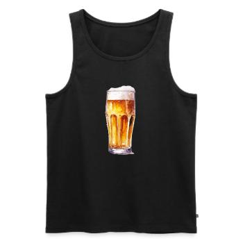 bière - Débardeur bio Premium Homme - noir - Devant - AI Model Male 178 light (178cm)