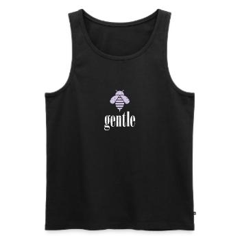 Purple Pastel Bee Gentle Bee Be Gentle - Men's Premium Organic Tank Top - black - Front - Michal (187cm)