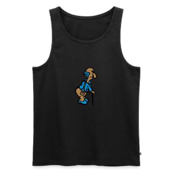 alter herr humorstock 1 4 - Männer Premium Bio Tank Top - Schwarz - Vorne - AI Model Male 178 light (178cm)